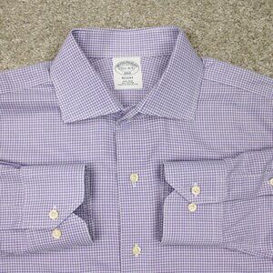 Brooks Brothers Regent Dress Shirt Mens 15 1/2 , 4/5 Purple Non-Iron Cotton L/S‎